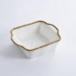 square baking dish gold