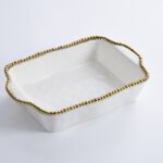 rectangle baking dish gold