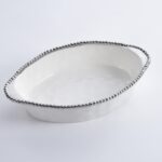 oval baking dish silver